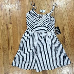 Express Navy Blue White Striped Dress Small NEW